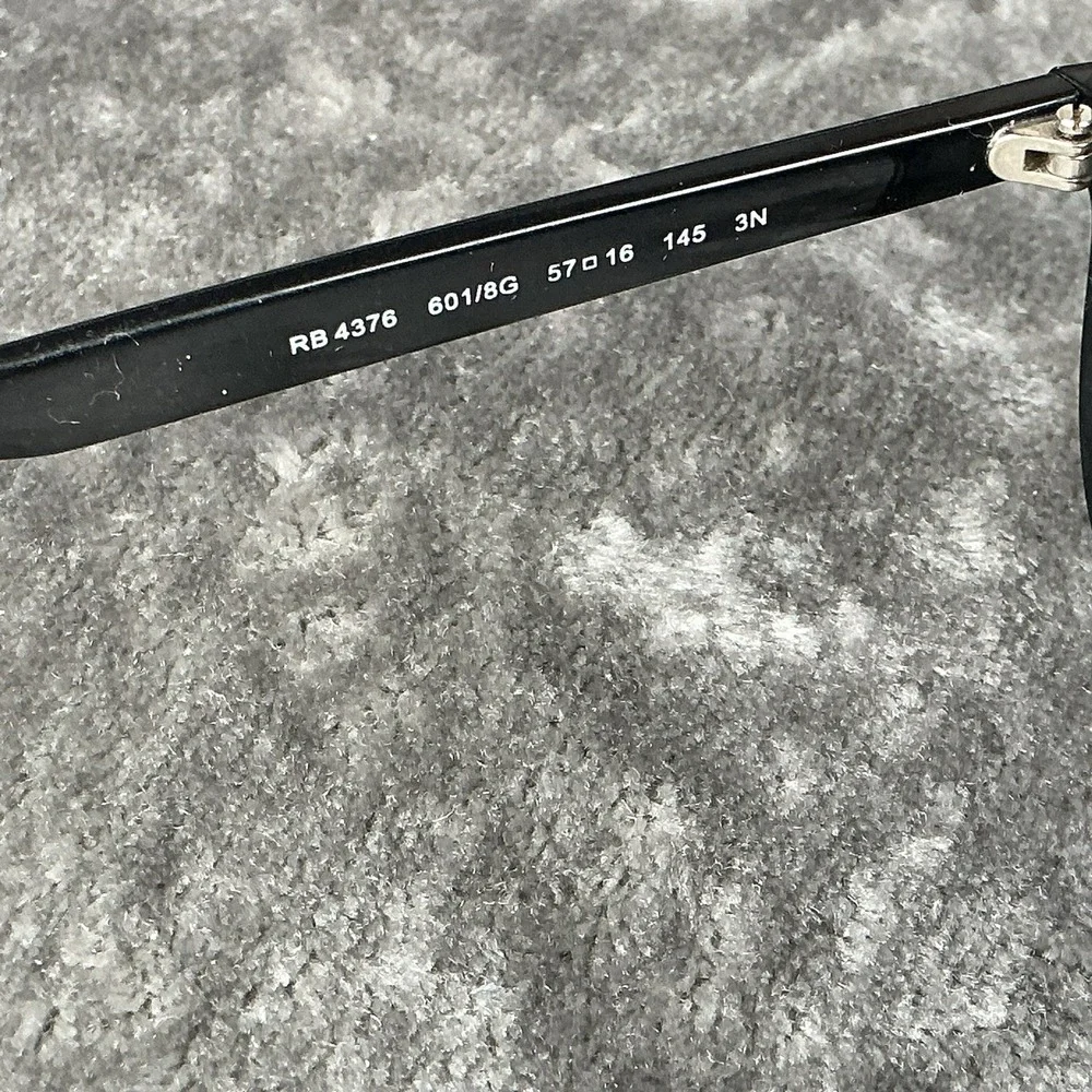 RAY-BAN RB4376 601/8G 57D16 145 3N Sunglasses Black Authentic